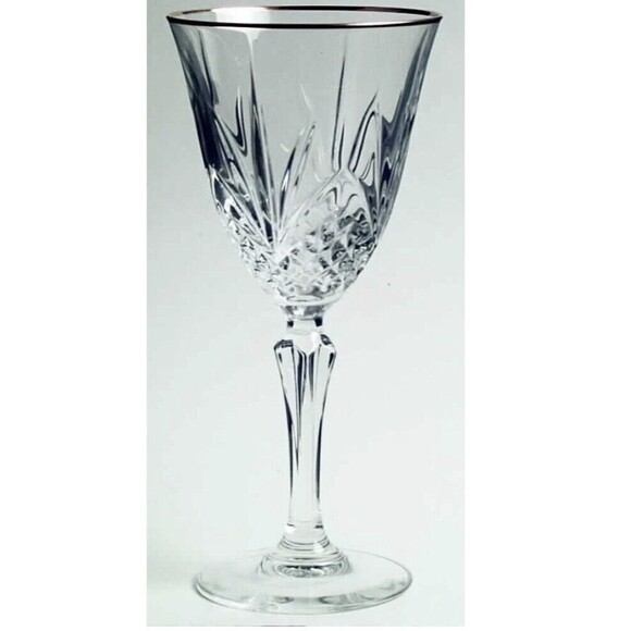 SALZBURG CRISTAL DE FLANDRE 4 VERRES A PIED  6 1/4 OZ.  MADE IN FRANCE - Picture 1 of 9